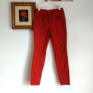 Orange skinny jeans